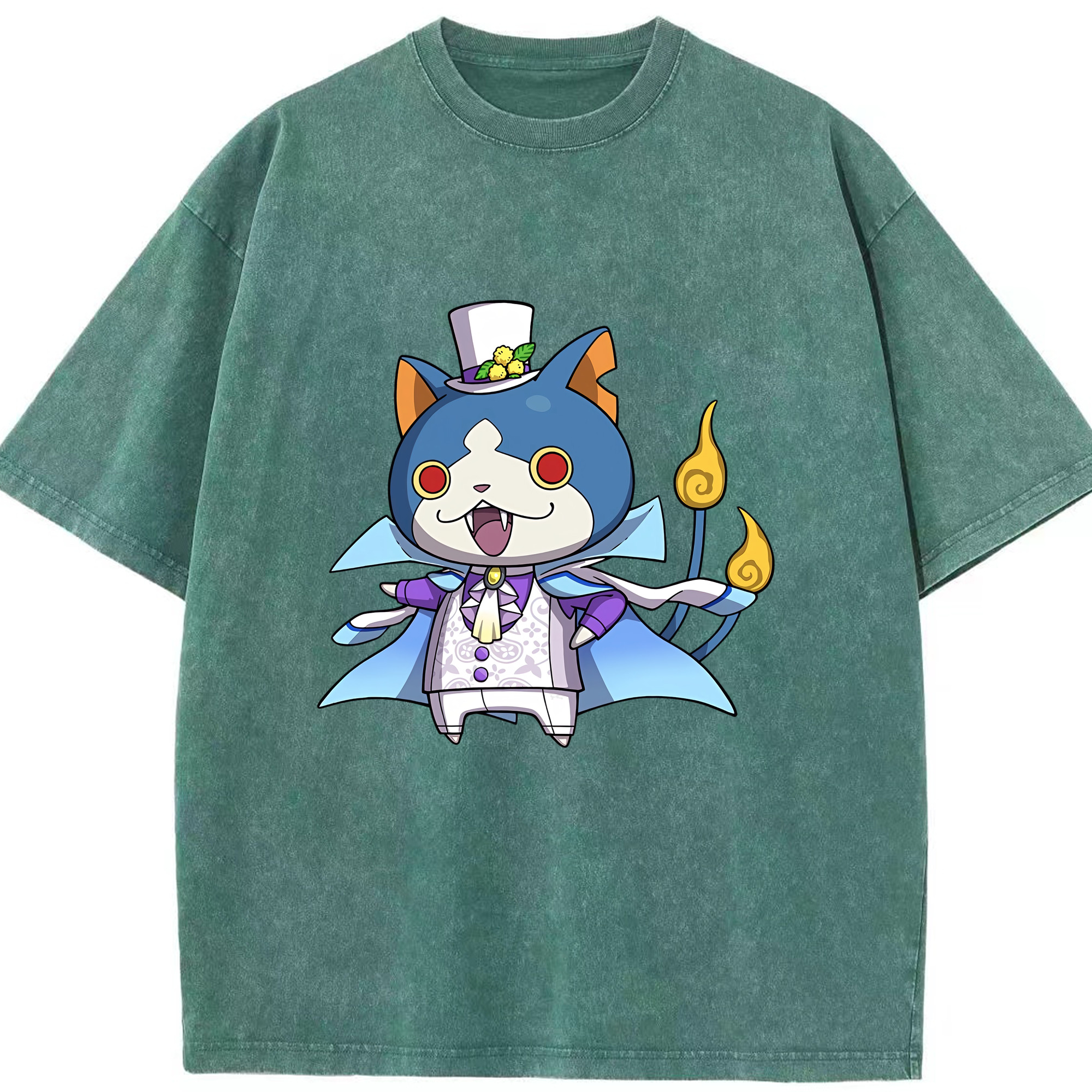 （画像用） 妖怪ウォッチ Yo-kai Watch 綿100% ヴィンテージ風 半袖Tシャツ（フロントプリント）